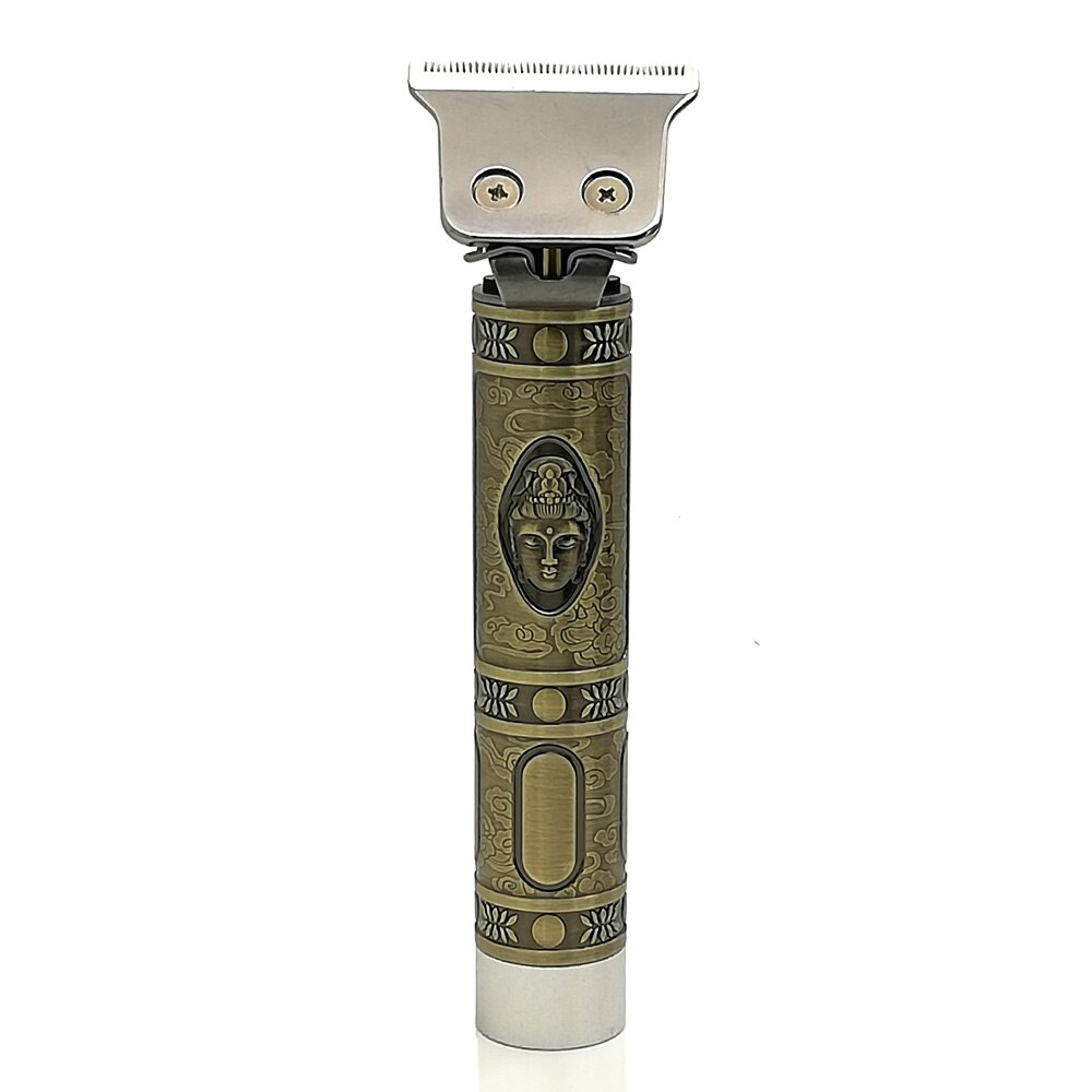 Kemei t-blade esqueleto dragão phoenix buda cabeça aparador de pêlos sem fio d8 t9 0mm escultura máquina de cortar cabelo acabamento