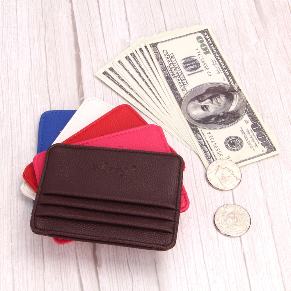 Credit Holder Card Vintage Retro Texture Mini ID Holders Business Credit Card Holder Leather Slim Bank Case Purse Wallet