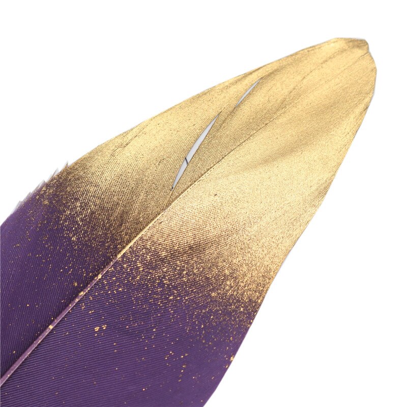 1 stuk balpen met ganzenveer, gouden spuitverf, metalen balpen, handtekeningpen, kerst- of trouwpen