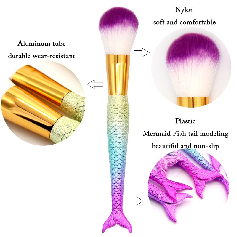 SinSo pinceau de maquillage sirène pinceaux de maquillage ensemble poudre Contour mélange Blush fard à paupières visage yeux cosmétique maquillage brosse trousse à outils