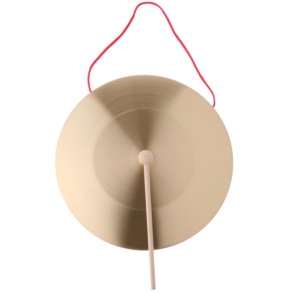 Metal Hand Gong Traditional Instrument Cymbal with Round Play Hammer 30cm