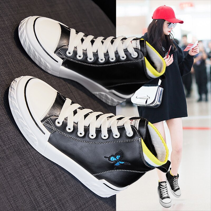 Autumn and Winter High-top All-match Board Shoes White Shoes Simple and Fashionable Trendy Shoes for Women Sneakers