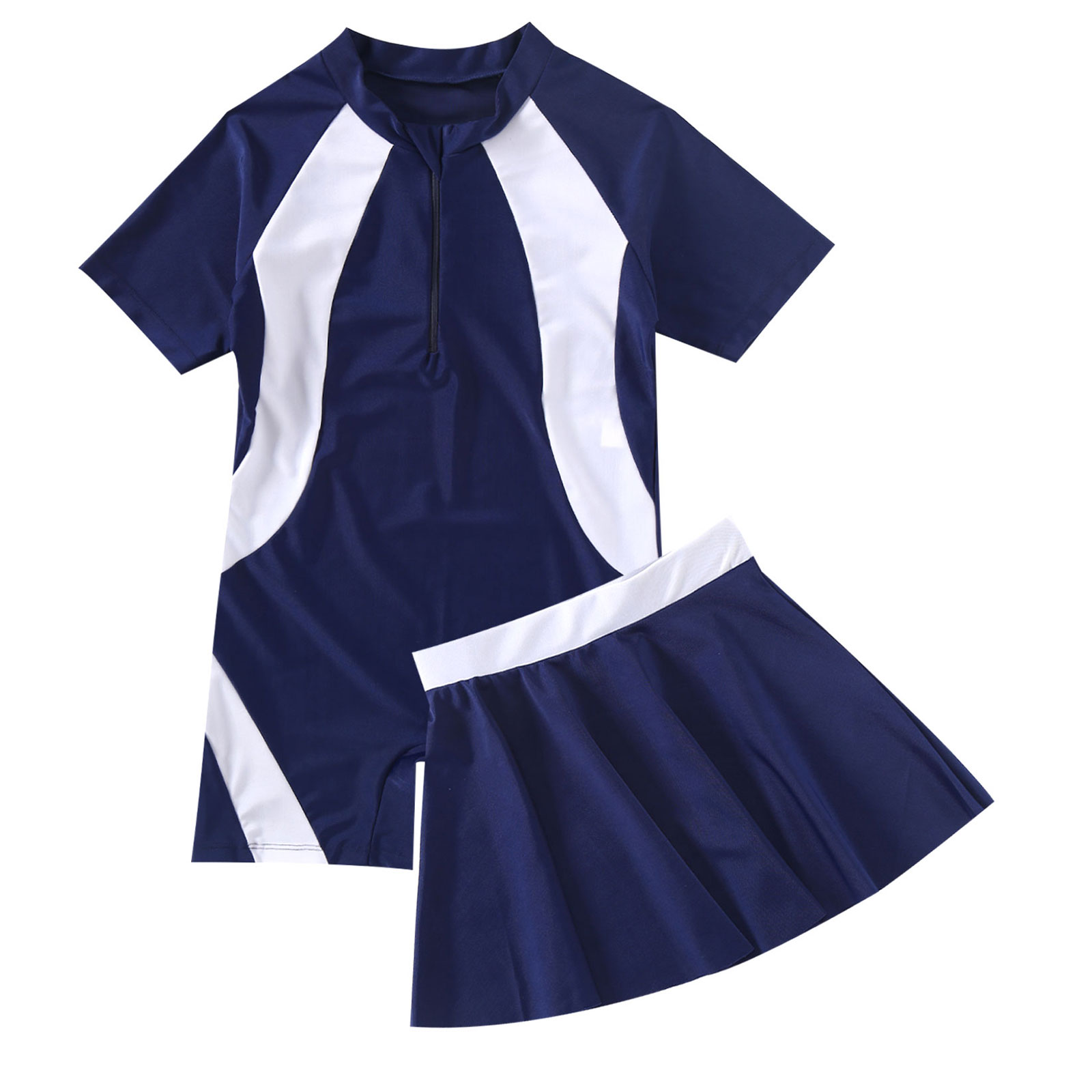 Kids Teens Swimwear Sets Pink Swim Tops with Skirt Bikini Set Girls Beachwear Tankini Swimwear Swimsuit Bathing Suit Outfits