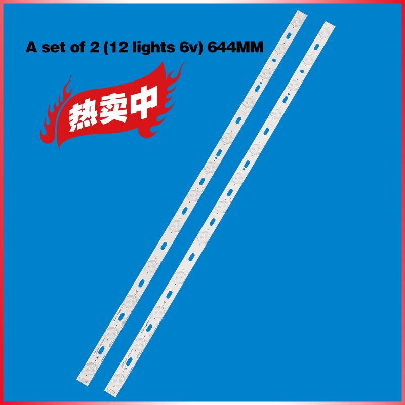 32 Inch Led Tv Backlight Lens Strips LED32F2000E LED32M2800PDE, LED32F3100CE 35016695 IC-BKKL32D019 Voor 32 &#39;&#39;Konka 12-LEDs 640Mm