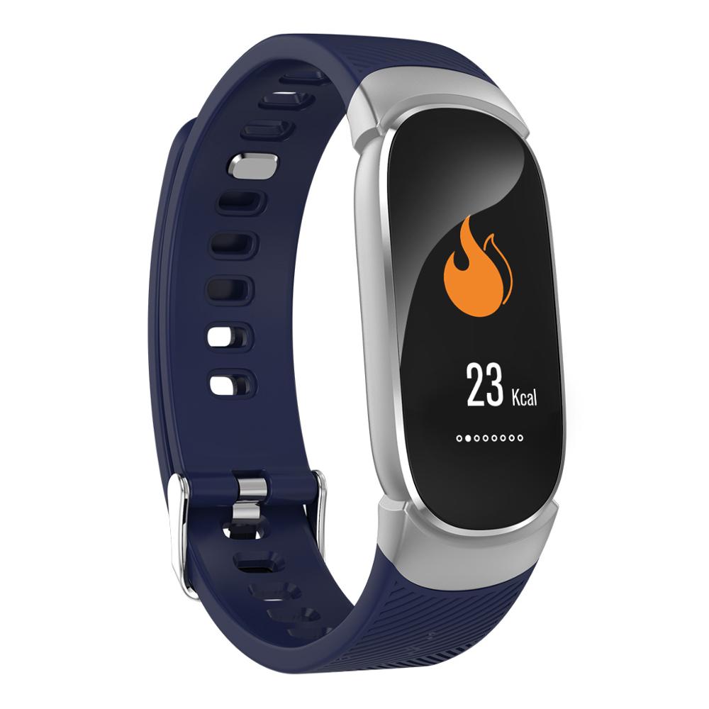 Qw16 vandtæt smart armbånd smart band  ip67 hjertefrekvens fitness tracker blodtryk smart ur: Sølv