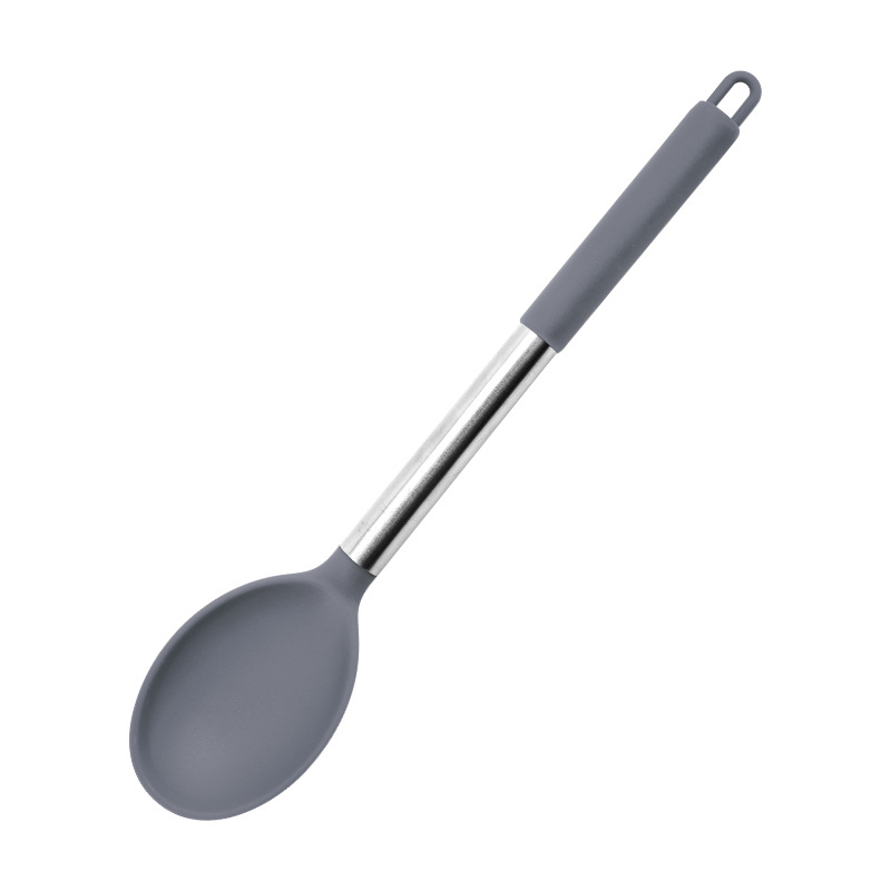 2-teiliges Silikon-Kochlöffel-Set mit Edelstahlgriff, Salat-Rührlöffel-Set, antihaftbeschichtete Kochutensilien, Küchenutensilien: green