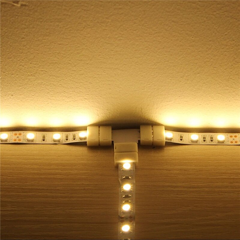 10pcs/lot led strip Connector 2Pin 4pin 8mm 10mm Quick Splitter Right Angle Corner Connector for 5050/3528 RGB LED Strip light