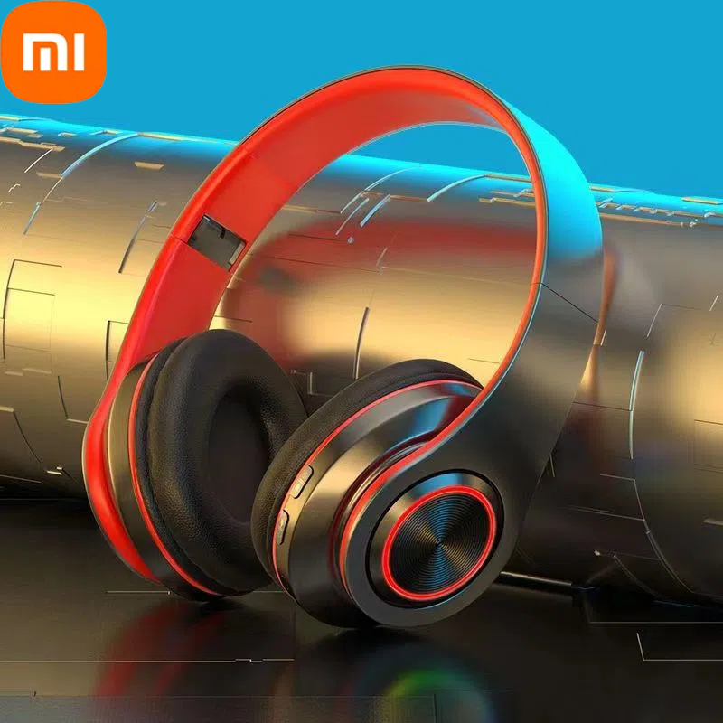 Xiaomi wireless headphones bluetooth 5.1 hifi stereo noise cancelling headsets sports gaming music headphones with microphone: Red