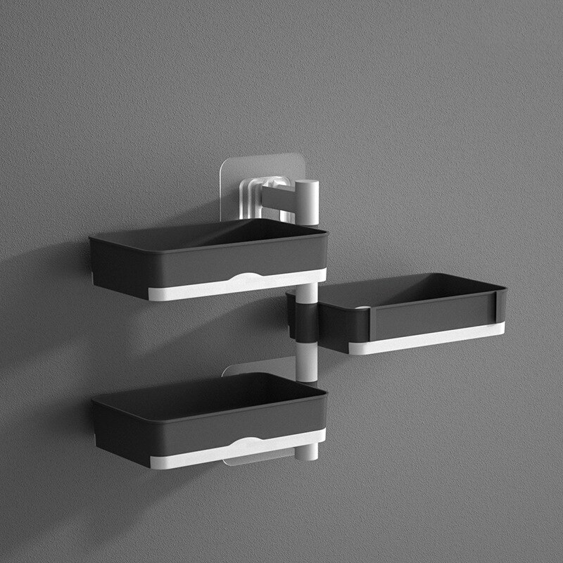 Wall-mounted Soap Dish 180 Degrees Rotate 1 2 3 4 Layer Soap Draining Rack Bathroom Soap Holder Bathroom Toiletries Shelf: H3