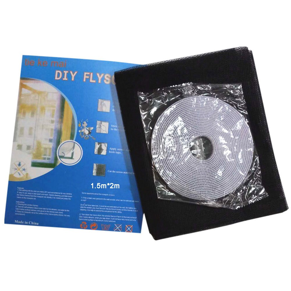 2020 nowy kryty owad ekran przeciw muchom kurtyna siatka błąd moskitiery drzwi okno: czarny / 1.3mX1.5m