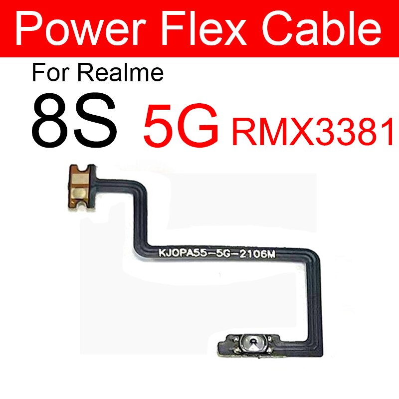 Przyciski regulacji głośności przewód kabel dla Oppo Realme 7 7i 7zawodowiec 8 8S 5G boczne klawisze głośności przewód elastyczny płaski mini spust części zamienne: 8S  5G Power