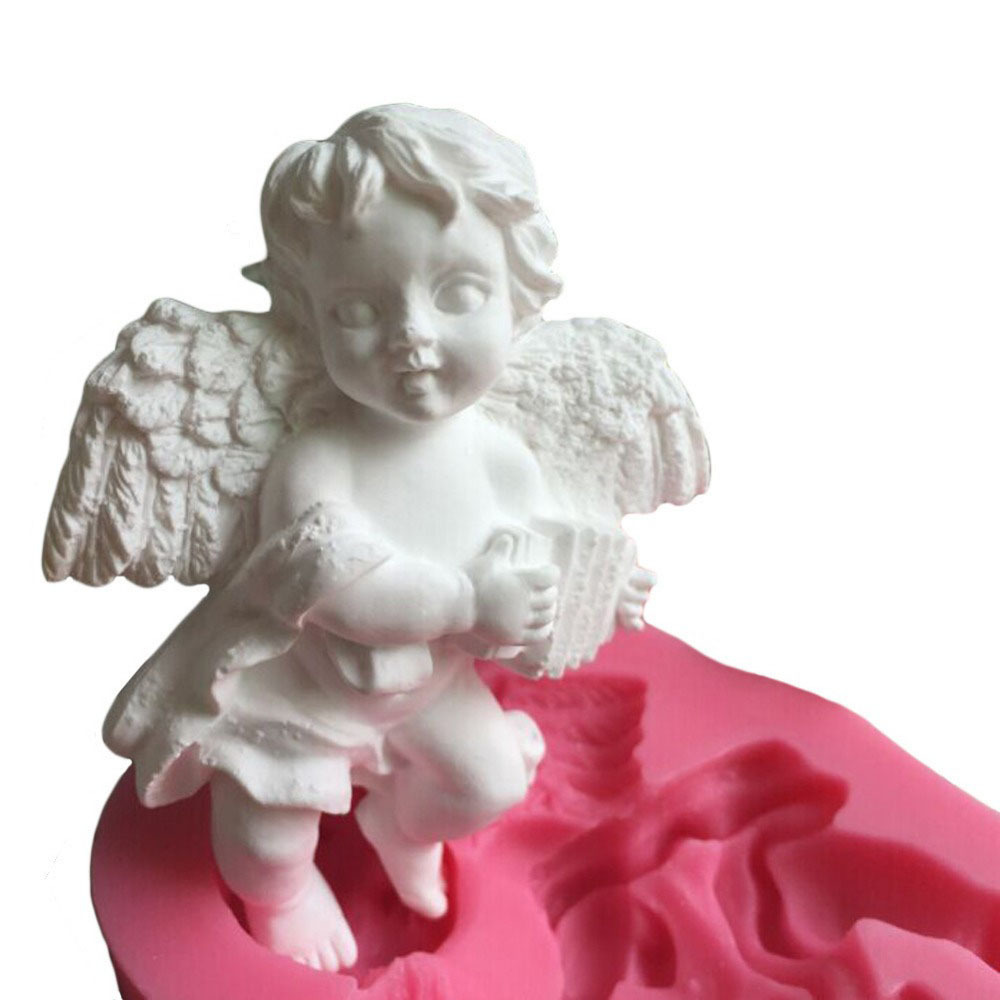 DIY Cupid Angel Clay Sculpture Silicone Mold 3d Wall Panel Concrete Molds