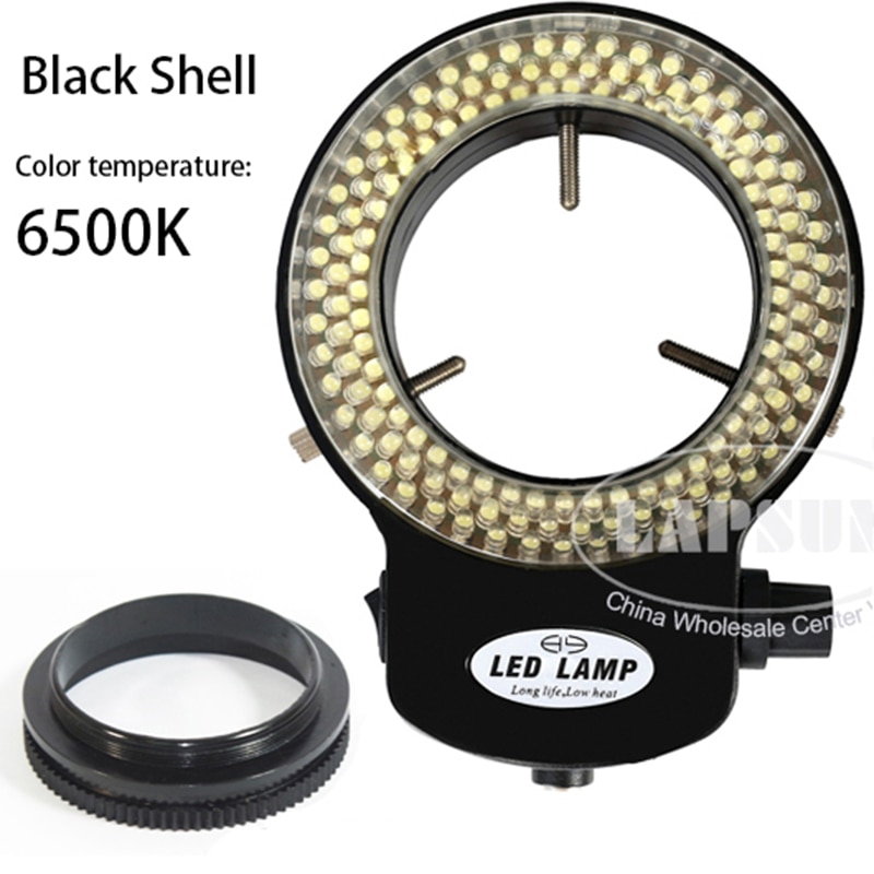 Einstellbar 6500K 5500K 144 LED Ring Licht illuminator Lampe Fo Industrie Stereo Mikroskop Objektiv Kamera Lupe 110V-240V Adapter