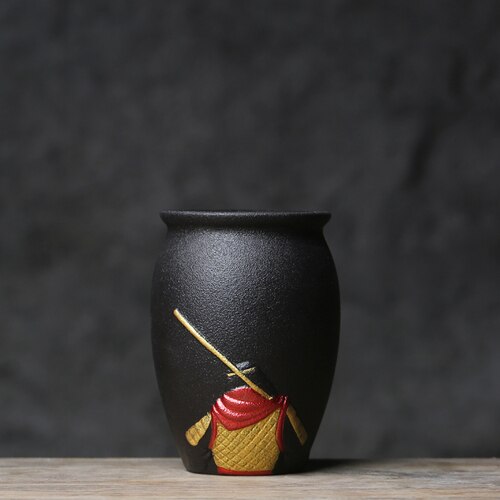GY Zhizunbao Sun Wukong gran Salvia seis caballeros viaje al oeste de madera negra utensilios para ceremonia del té contenedor de té de cerámica de Bambú: C