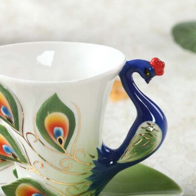 luxury franz porcelain coffee cup and saucer with spoon
