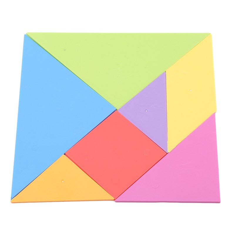 Kinderen Puzzel Regenboog Kleur 18.4*18.4Cm Plastic Tangram Diy Hersenen Puzzel Kid Leren Onderwijs Puzzels Speelgoed