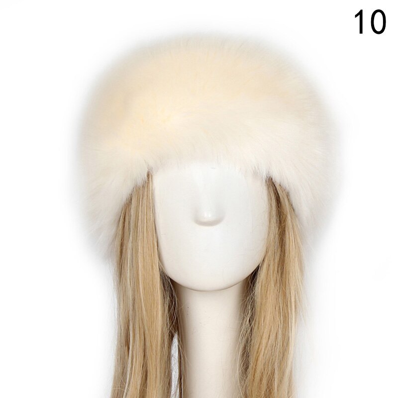 Winter Warme Dikke Harige Haarband Fluffy Russische Faux Fur Vrouwen Meisje Hoofdband Hoed Outdoor Earwarmer Ski Hoeden: 10