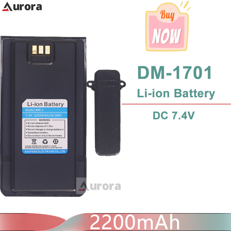 Baofeng DM-1701 Li-ion Battery DC 7.4V 2200mah 16.3Wh Original DM-1 Rechargeable Battery Pack With Belt Clip Replacements Radios