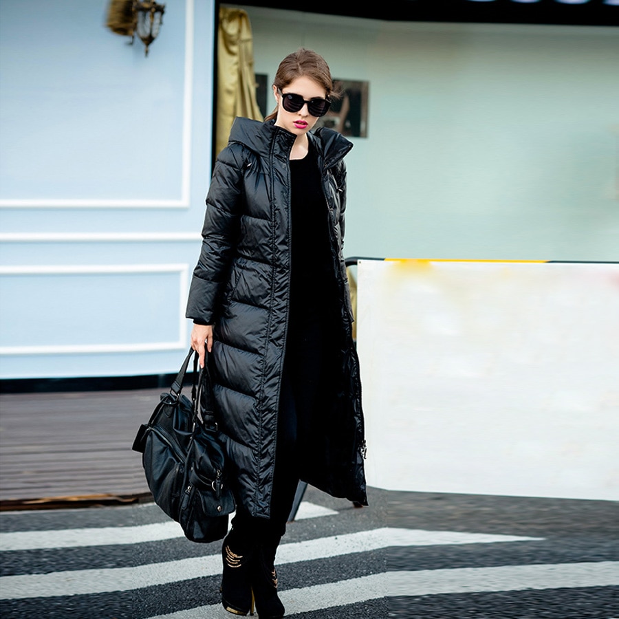 Winterjas dames lang dons parka jas losse dikke warme capuchon eendendonsjas dames casual plus size overjas