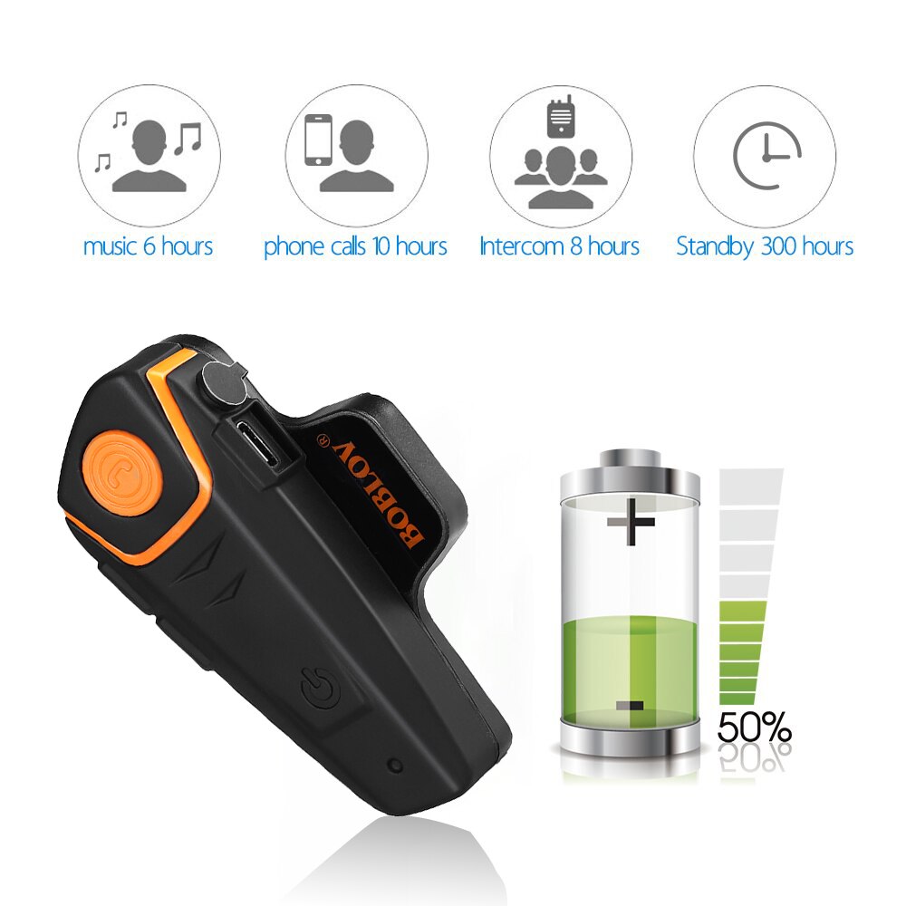 BOBLOV-auriculares BT-S2 tipo c para motocicleta, interfono impermeable, 1KM, Bluetooth, casco, intercomunicador, FM, MP3, 1 unidad