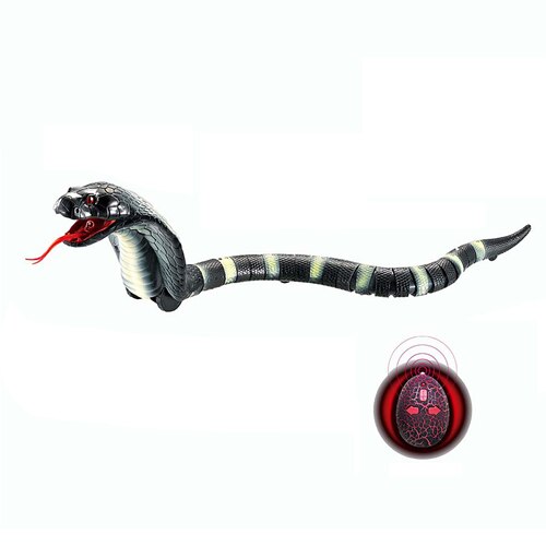 40cm IR RC Cobra Snake Bionic Reptile Animal 3CH Infrared Remote Radio Control Ratlesnake Infrared Control novetly Brain: Black