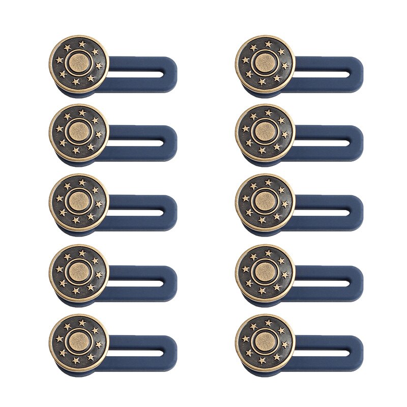 Extenseur de boutons en métal pour pantalons, 10 pièces, outils de couture gratuits, réglables, rétractables, réutilisables: 09
