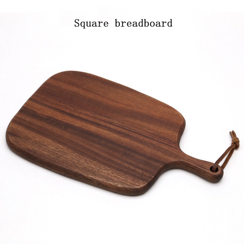 Natural Acacia wood lacquer-free wax-free solid wood home pizza plate tray wooden chopping board: Square breadboard