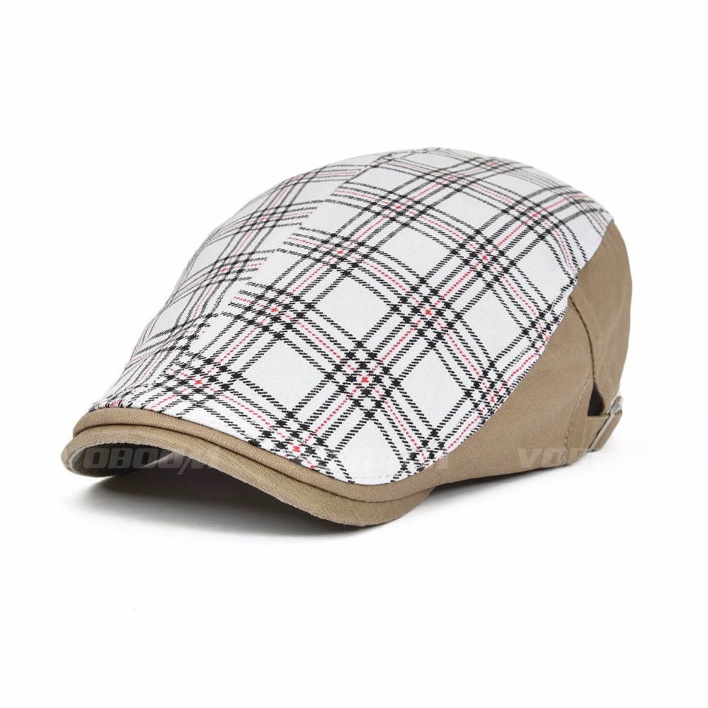 Voboom duckbill ivy casual barets hattar unisex sommar basker kepsar för män kvinnor justerbara märke bekväma plädkappar 026