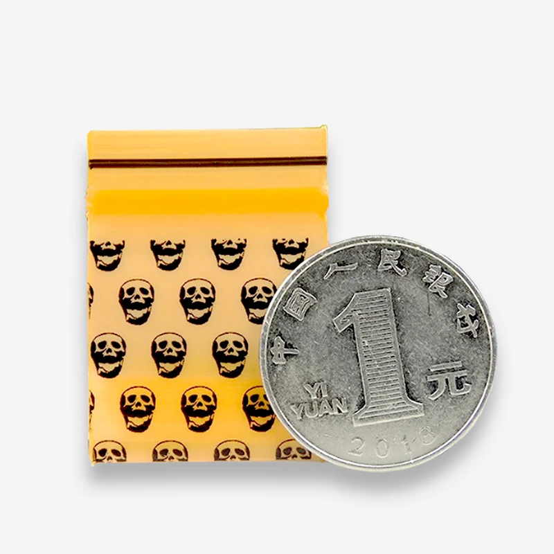 Rits Zak Kleine Grimas Oranje Schedel Self Sealing Zip Lock Tassen Sieraden Mini Zakjes Plastic Verpakking Zakken