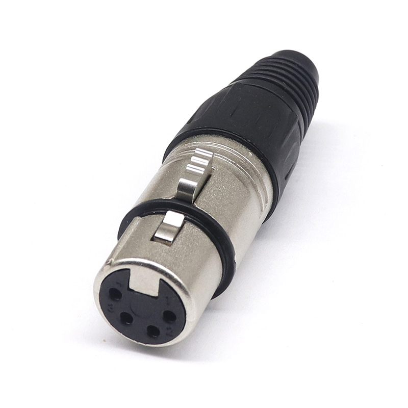 3/4/5PIN Canon Hoofd Microfoon Plug Microfoon Hoofd Xlr Balanced Head Drie-Core Vergulde canon Mannelijke En Vrouwelijke Hoofd: 4PIN silver female
