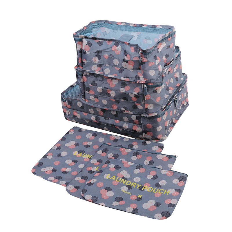 6 pièces ensemble de sacs de rangement de voyage pour vêtements organisateur bien rangé armoire valise pochette organisateur de voyage sac étui chaussures emballage Cube sac: vert clair