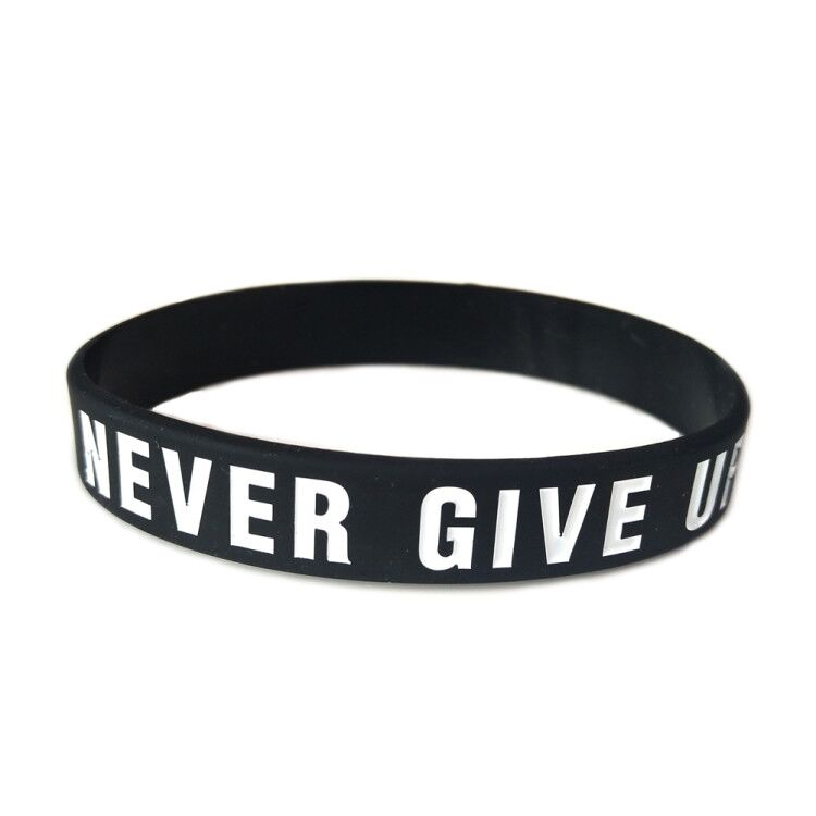 "Never give up" en "Geen Pijn Geen Gian" Motivatie Armbanden Voor Mannen Vrouwen Siliconen rubber Band Polsbandjes Sieraden