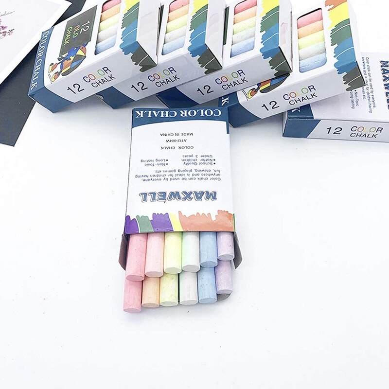 Tiza de acera para niños pequeños, tiza de acera lavable Multicolor para exteriores, 60 uds., 5 uds. (Multicolor)