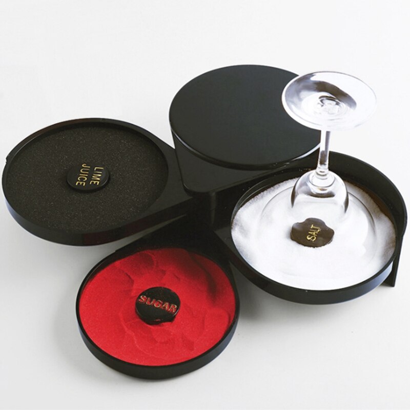 Bar Utensils Bartending Tools Three-Layer Salt-Side Box Sugar-Side Box Margarita Cocktail Box Bar Salt-Side Box