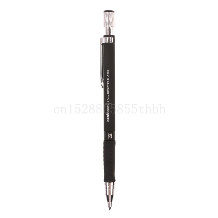 2.0mm 2B Lead Holder Automatic Mechanical Drawing Pencil Draughting Stationery: Black