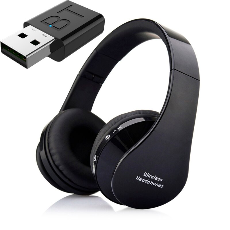TV Bluetooth Headphones HiFi bluetooth Headphone Deep Bass Wireless TV Headphone with Transmitter Stick For TV Computer Phone: Black launcher