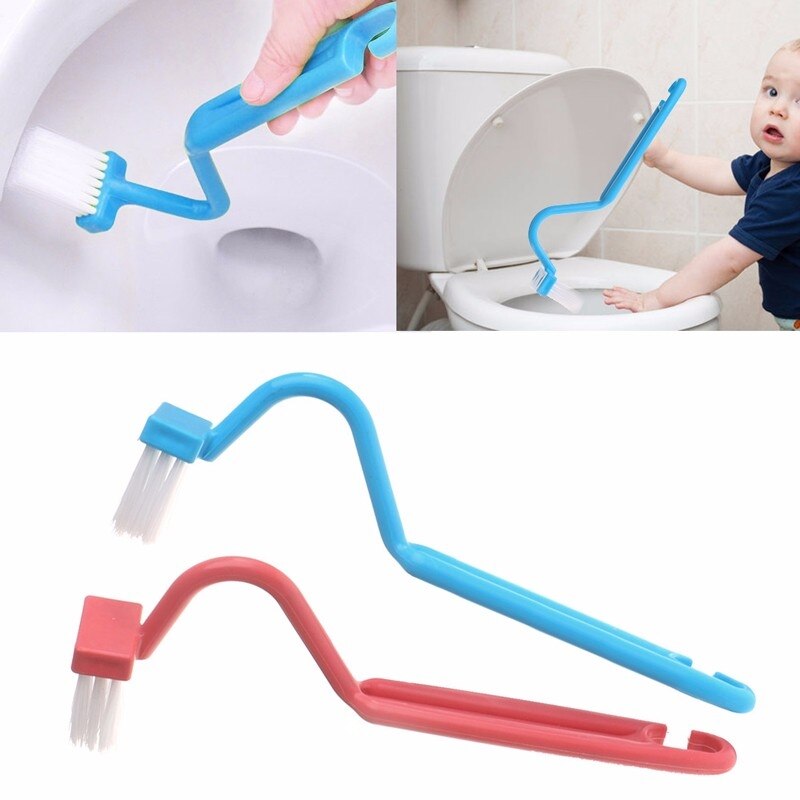 Portable Clean Brush Toilet Brush Scrubber V Shape Cleaner Bent Handle D08F