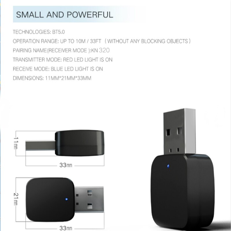 Bluetooth 5.0 Audio Receiver Transmitter 3.5mm AUX Jack Stereo Bluetooth Transmitter For TV PC Wireless Adapter For Car