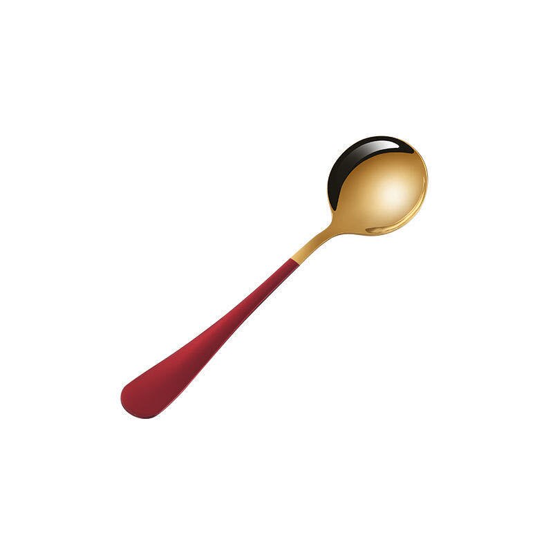 Stainless Steel Spoon Round Head Spoon Japanese Korean Coffee Spoon Household Cake Dessert Spoon