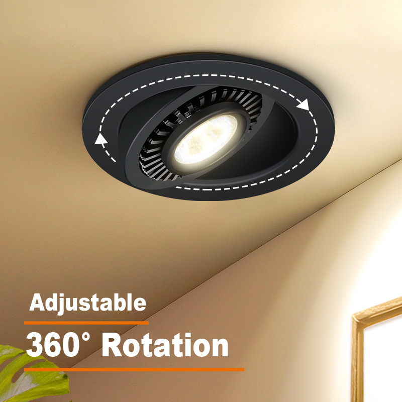 Dimbar led-downlight infälld led-spotlight för taket 5w 7w 12w 220v nedåtriktad lampa, 360 grader roterbar rumsbelysning, lampa