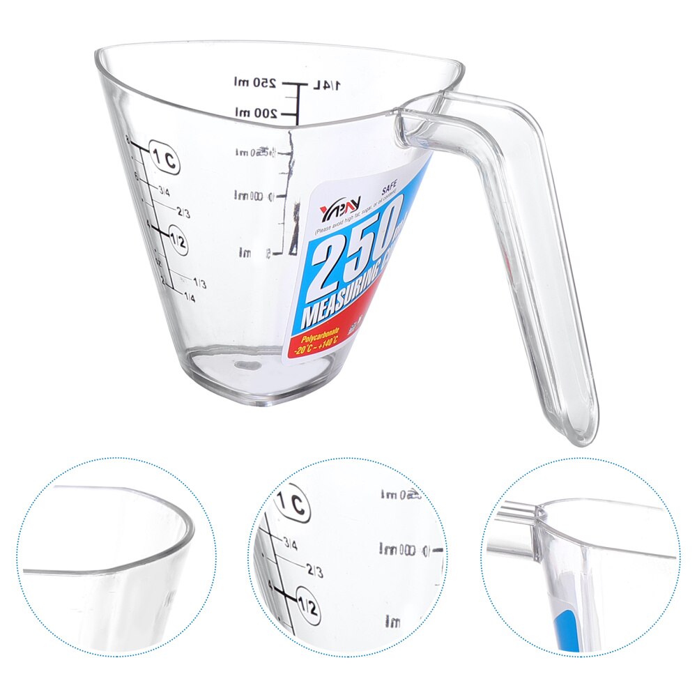 1 Pc 250 Practical Measuring Cup Scale Cup Chic Kitchen Utensil (Transparent): Default Title