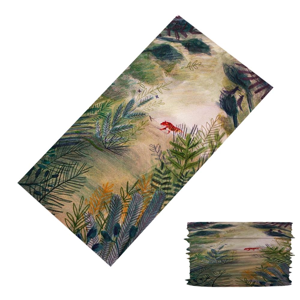 Dessin animé vert plante motif Bandana écharpe tête/visage/masque/cou double usage Tube magique foulard cyclisme en plein air Sport chapeaux