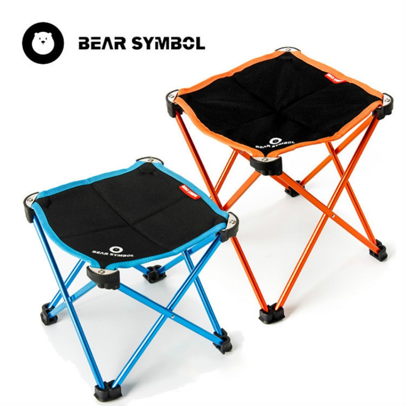 Ours symbole Portable chaise pliable pêche Camping BBQ tabouret pli voyage prolongé randonnée siège jardin bureau meubles de maison