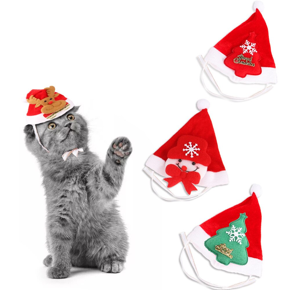 Kæledyr hovedbeklædning jul hovedbøjle hætter hat til små og mellemstore katte hund tilbehør sjove forsyninger santa hat år