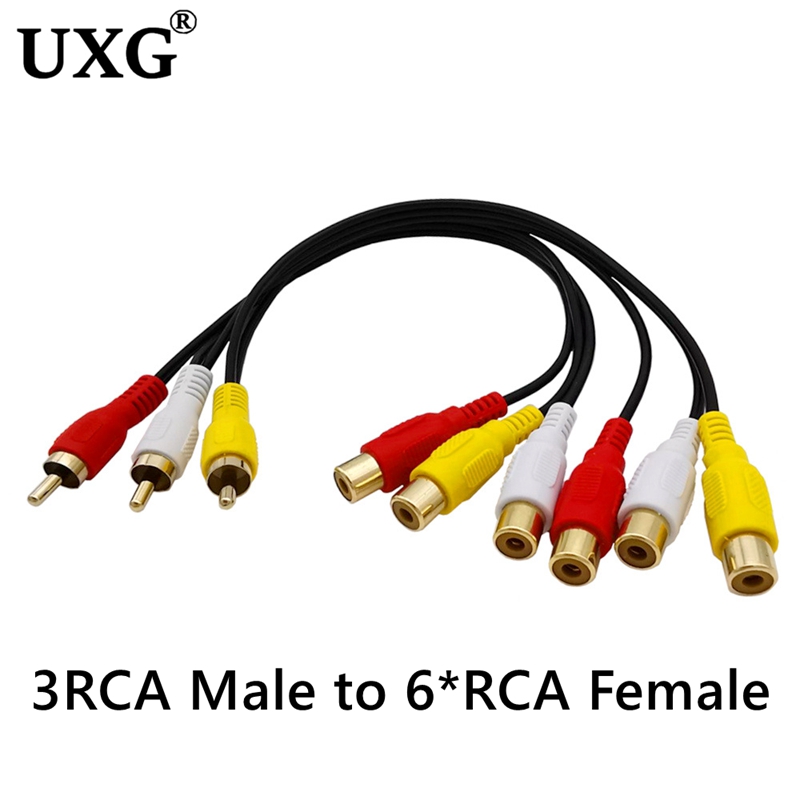 Câble adaptateur Audio vidéo AV pour lecteur DVD TV répartiteur vidéo HD-TV câble RCA 3 RCA à 6 RCA 9 répartiteur de prise mâle femelle