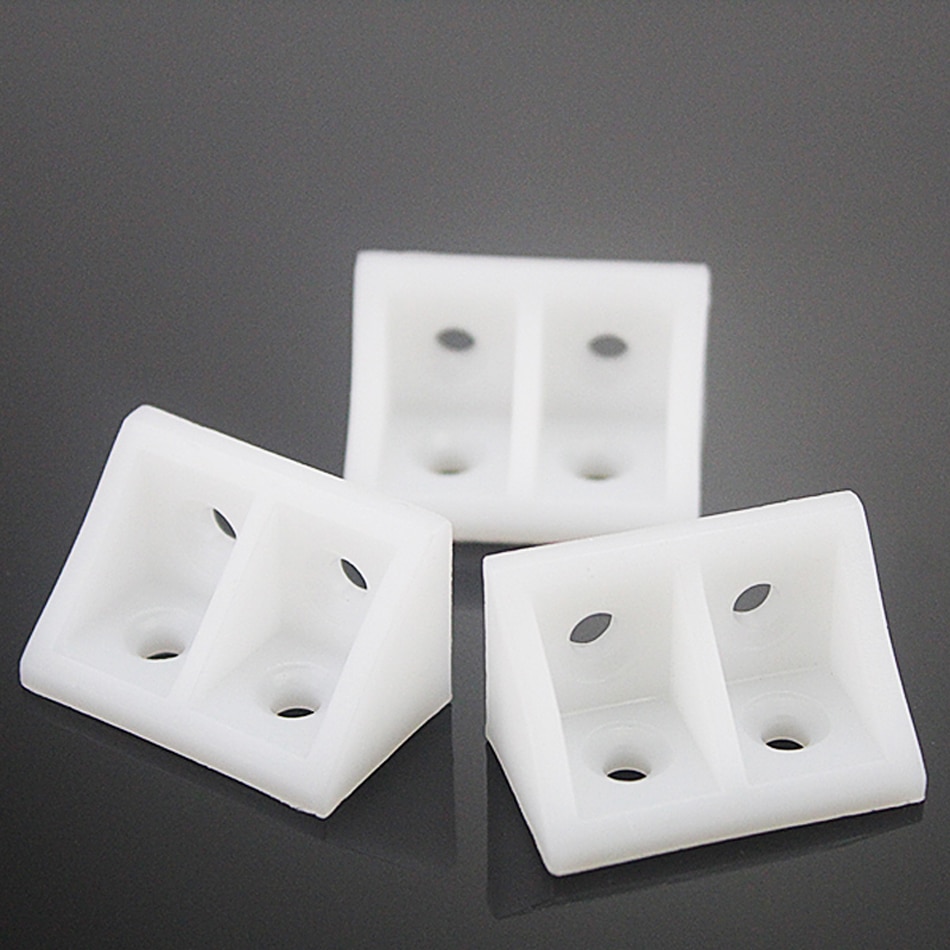 Furniture Cabinet 33x20x20mm Nylon Corner Braces Angle Bracket White Corner Brace 20pcs