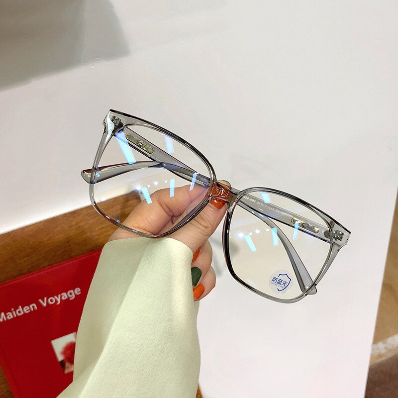 Uvlaik gennemsigtige optiske brilleramme blå lys blokerende briller fleksible vision pleje computer briller rammer: Grå