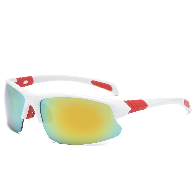 Outdoor Anti-Uv Vissen Zonnebril Hd Anti-Glare Vissen Bril Sport Klimmen Fietsen Goggles Unisex Rijden Wandelen Eyewear: White Red