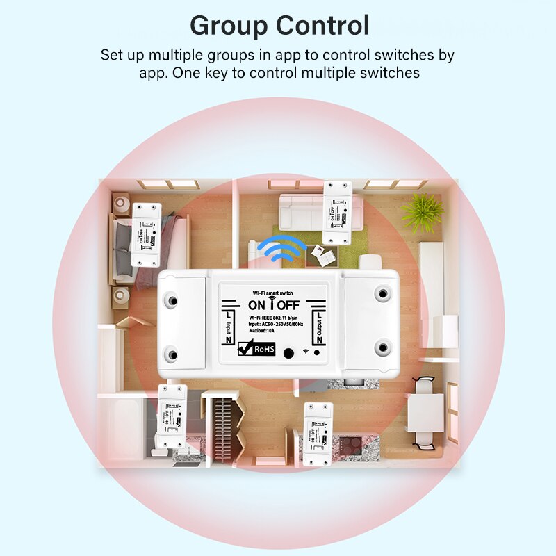 Wifi DIY Smart Switch Remote Controller Timer 90-250V Smart Home Tuya Smartlife APP Control Work with Alexa Google Home Outlets