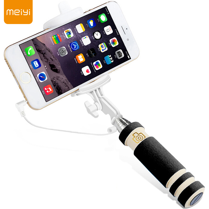 Meiyi S1 Uitschuifbare Bedrade Self Selfie Stick Monopod Kabel Houder voor iPhone 6 s 6 5 s 5 se voor Android Telefoon 4.2.2 Boven